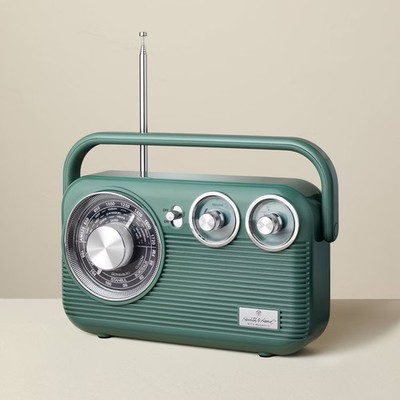 Retro Portable AM/FM Bluetooth Radio Green - Hearth & Hand with