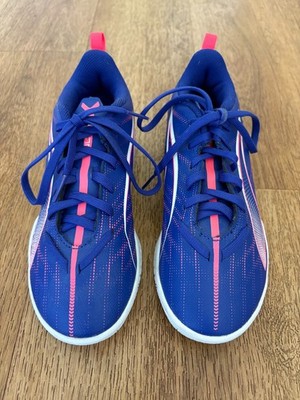 PUMA Ultra 5 Play IT Jr Indoor Soccer Shoes Youth 1.5Y Blue Pink 107913 EUC