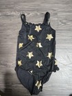 Pc Two Petit Clair Black Girls Swimsuit Size 14 Gold Stars — photo 2