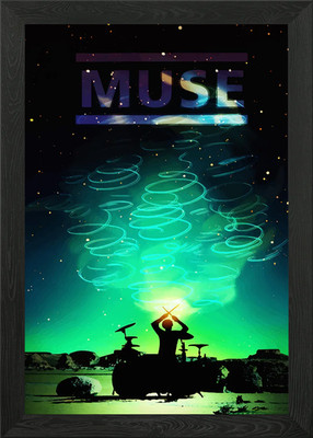 Muse Drummer Silhouette gerahmtes Wandbild Poster Leinwanddruck Bild