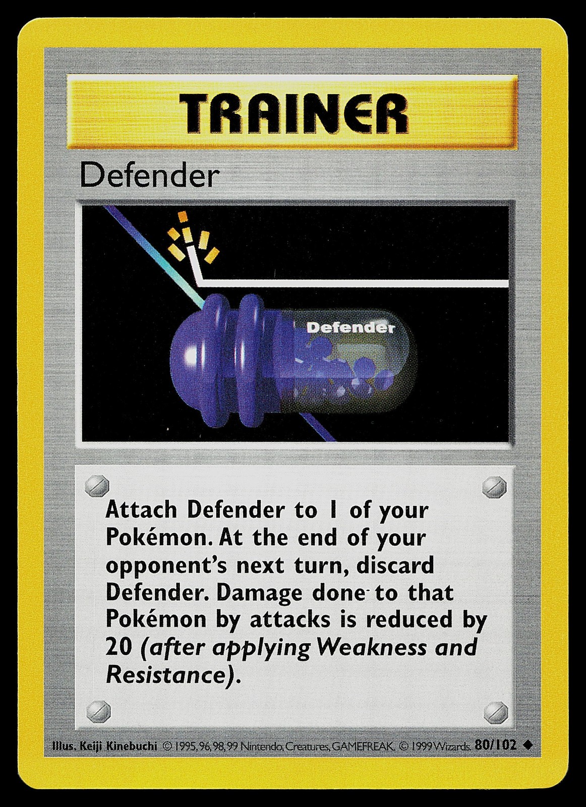 Pokemon Card - Defender Base Set (Shadowless) 80/102 Uncommon