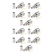 10x Mini-UHF Male Crimps Connector 50 Ohm For RG-58/U Cable Radio Antenna