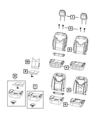 Genuine Mopar Front Seat Back Cover Right 7UP00WU6AA