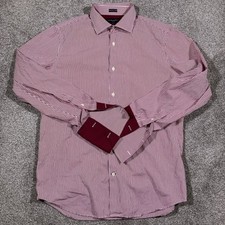 Banana Republic Fitted Candy Striped Button Shirt Mens 16-16.5 French Cuffs