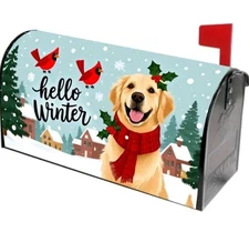 Mailbox Wall Paper Cover Christmas Dog Golden Retriever Husky Pitbull Great Dane