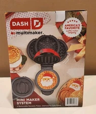 MultiMaker 6-in-1 Mini Waffle Maker – Nonstick Plates Holiday