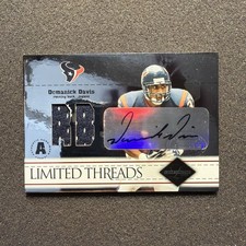 2004 Leaf Limited DOMANICK DAVIS #LT-30 Limited Threads PATCH AUTO /75 - TEXANS