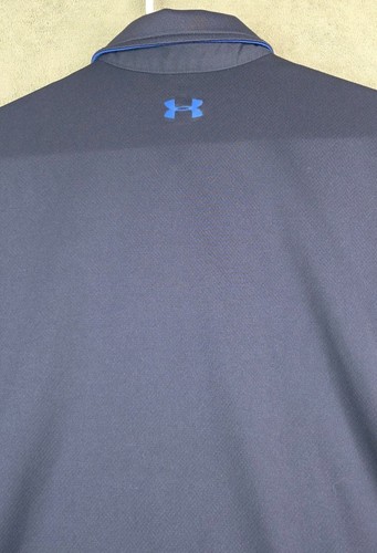 Under Armour Golf Polo Shirt Men's XL Blue Loose 3 Button Heatgear SS - Picture 5 of 5