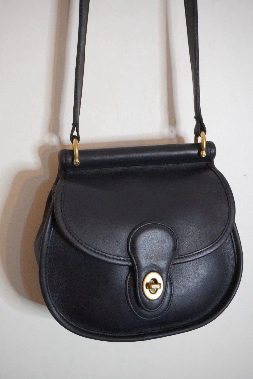 Vintage COACH #9906 "Post Pouch" Black Glove-Tanned Leather Purse - Rehabbed
