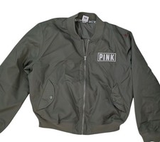 PINK Size Medium Lined Jacket Olive Green Excellent Condition