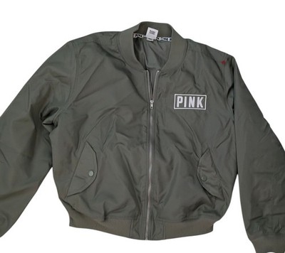 PINK Size Medium Lined Jacket Olive Green Excellent Condition
