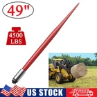 49" Square Hay Bale Spear 4500lb Quick Attach Spike Fork Tine for Tractor Loader