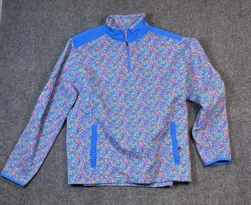 NWT Chubbies 1/4 Zip Pullover Men’s Floral Quilted “The Spade” Zip Pockets Sz L image 2
