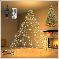 Lichterkette 2M 400Er LED Weihnachtsbaum Warmweiß 8 Modi Timer IP44 Wasserdicht