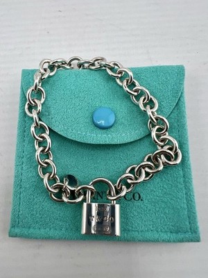 Tiffany & Co. 1837 Padlock Lock Bracelet Sterling Silver 925