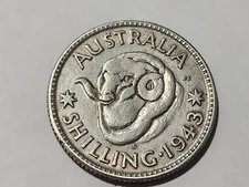 1943s Australia 1 Shilling  .925 Silver - Coin 2