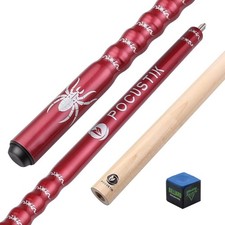 Pool Cue, 58 2-Piece Canadian Maple Billiard Stick with Ergonomic Grip 13mm Ti