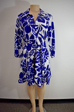 Cynthia Steefe Blue Floral Cotton Cocktail dress Size Large on Sale
