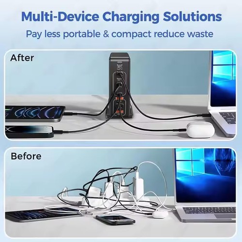 268W GaN USB Type C Charger 8 Ports Fast Charging Station PD QC4.0, USB C Laptop - 第 5/7 張圖片