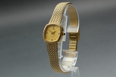 【稼働/良品】CYMA L616 クオーツ 石付 ゴールド レディース Vintage Exc 5 CYMA 616S 4P Diamonds Gold 22mm Womens Qz