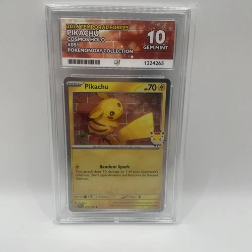 Pikachu Pokemon Day Collection 051/162 - ACE 10 Gem Mint - Double Swirl