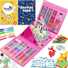 All in One Art Supplies, Art Kit Includes Easel, Origami Paper, Colored Pencils,