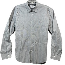 Calvin Klein Mens 2XL Shirt Slim Fit Long Sleeve Button Up Geometric Cotton MS67