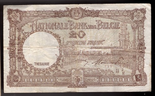 1948 Belgien 20 Francs König Albert und Königin Elisabeth. Bild# 116 - Bild 2 von 2