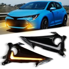 Switchback White  Amber LED Front Bumper Fog Light DRL Amber Sequential Turn
