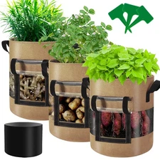 Visible Strawberry Sweet Potato Grow Bags 7 Gallon with Flap Window 3-Pack, H...