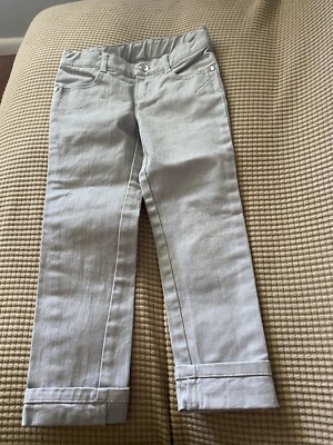 Gymboree Girls Pants Size 4 Embroidered Adjustable Waist