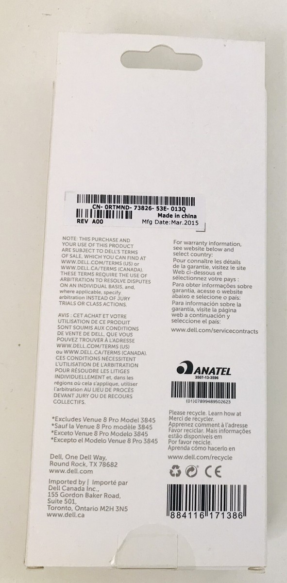 Dell Venue 8 11 Pro Active Stylus Pen CN-0RTMND RTMND | eBay
