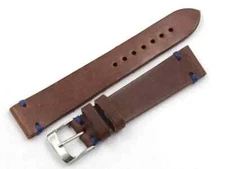 Brown Leather Strap 18/16mm Sport Watch Replacement Steel Buckle Unisex