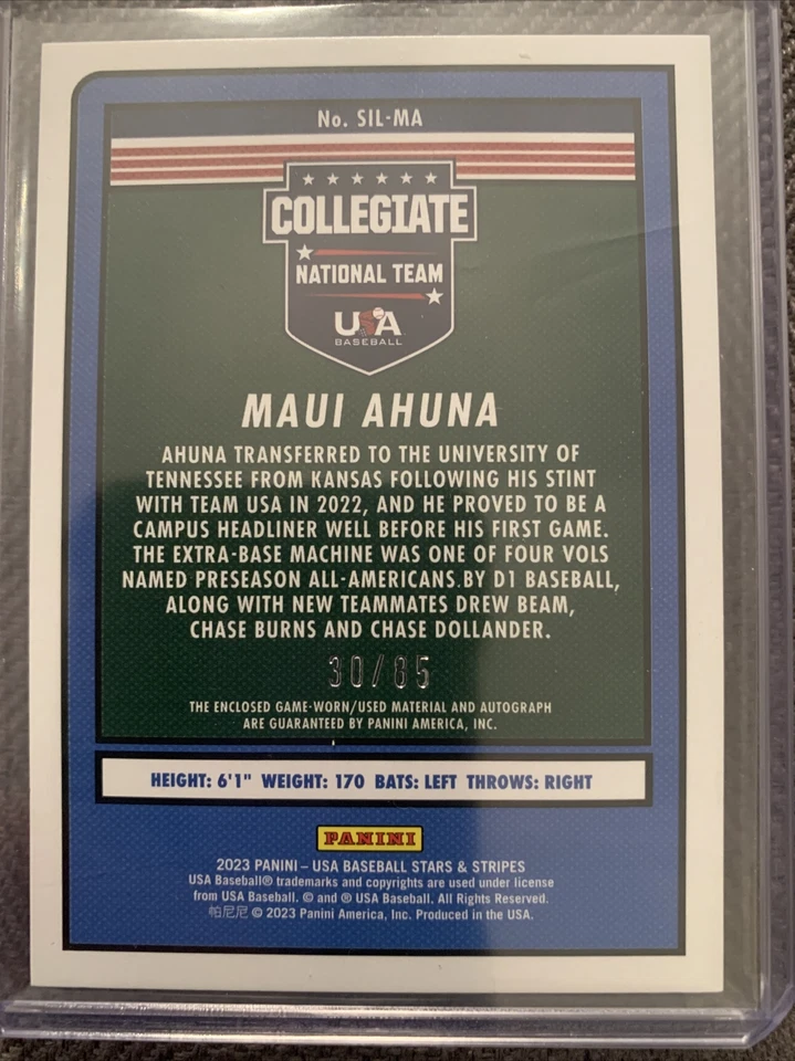 2023 USA Stars & Stripes Maui Ahuna Silhouettes Jersey Relic Auto /85 Giants DP! - Image 2 of 2