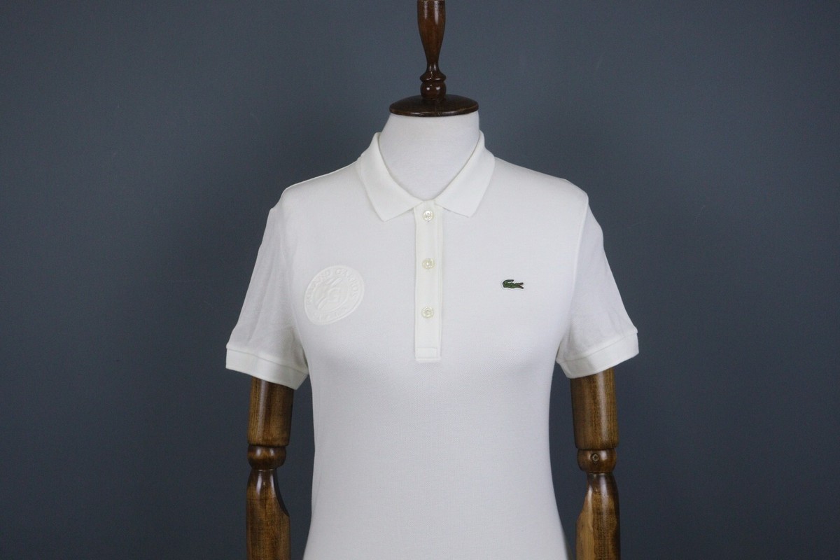 Ladies Lacoste White Short Sleeve Top Polo Golf Shirt Size 34 | eBay