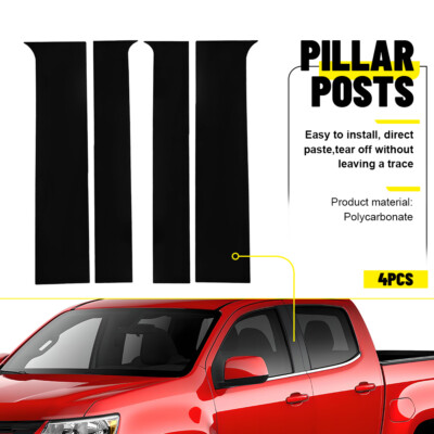 4Pcs For Chevy Colorado GMC Canyon 2015-2022 Black Pillar Post Door Window Cover