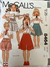 McCalls Pattern Girls Coulottes Skirts Size 7 Yoke Full Partially Cut