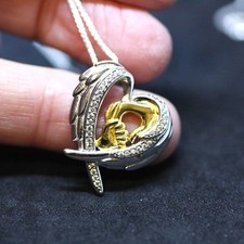 Guardian Angel Wings Heart Pendant Sterling Silver 925 Baptism New Baby Gift