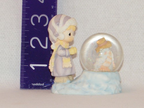 Vintage Precious Moments "Last Forever" Figurine . Enesco . Girl & Mini Snowman - Picture 6 of 7