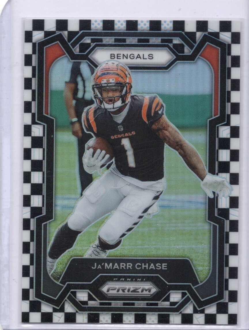 2023 Panini Ja'Marr Chase Prizm Black & White Checkerboard SSP #56