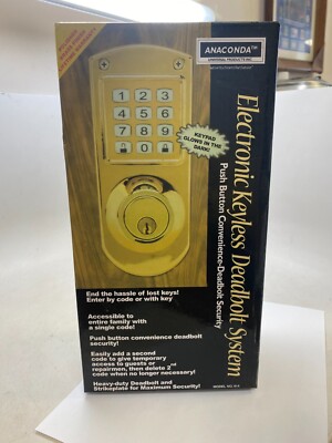 Electronic Keyless Deadbolt System - Anaconda, Push Button Deadbolt Security