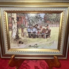Goebel Artis Orbis Porcelain Plaque German Carl Larsson Breakfast Under The Birc