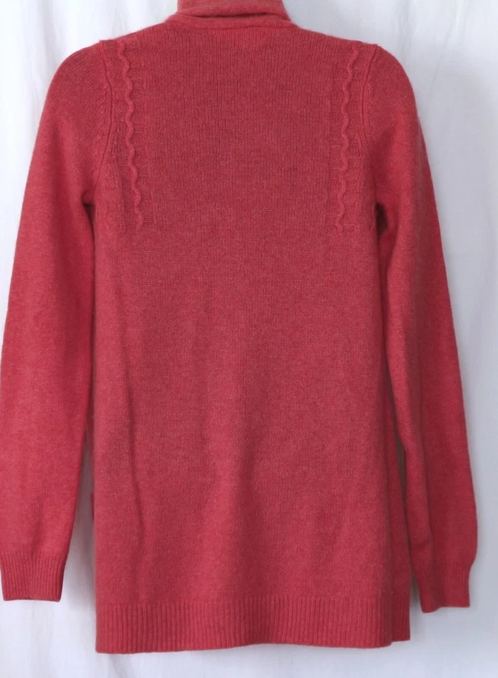 Cárdigan HWR Brezo Coral Cachemira Sin Cierre Cascada Delantero Swoop Back Talla S EXCELENTE Foto 2 de 3