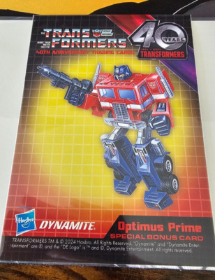Transformers 40th Anniversary Special Bonus Card Optimus/Megatron Oversized 2024