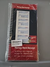 New MONEY/RENT RECEIPT BOOK 200 CARBONLESS SETS EACH 2 PART FORM Free Ship