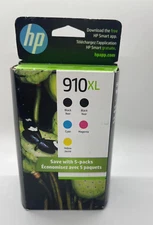 HP 910XL Black Cyan Magenta Yellow 5 PACK (6ZA58AN) Exp 06/2026+ Genuine