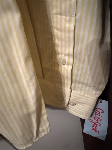 Cat & Jack Boys Long Sleeve Dress Shirt- Yellow/white Striped - Size M(8)(NWT) - Picture 5 of 8