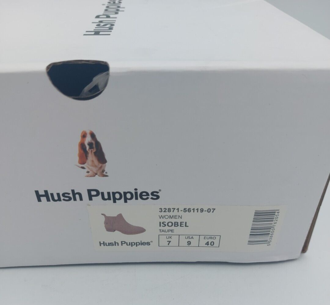 Hush Puppies Women's Isobel Ankle Boot - Taupe Suede, Water Resistant, Fleece Lined, Size 7