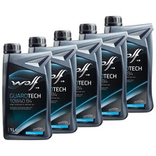 Olio motore Wolf Guardtech B4 23127 SAE 10W40 5 X 1 litro per Audi BMW Citroen Fiat