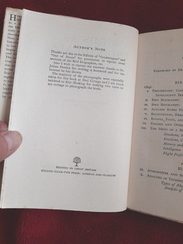 Birds as Individuals Len Howard 1st edition Jan 1952 First Edition Ornithology - Picture 5 of 8